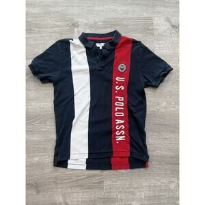US Polo Assn Men's Polo Shirt Large Red White Blue